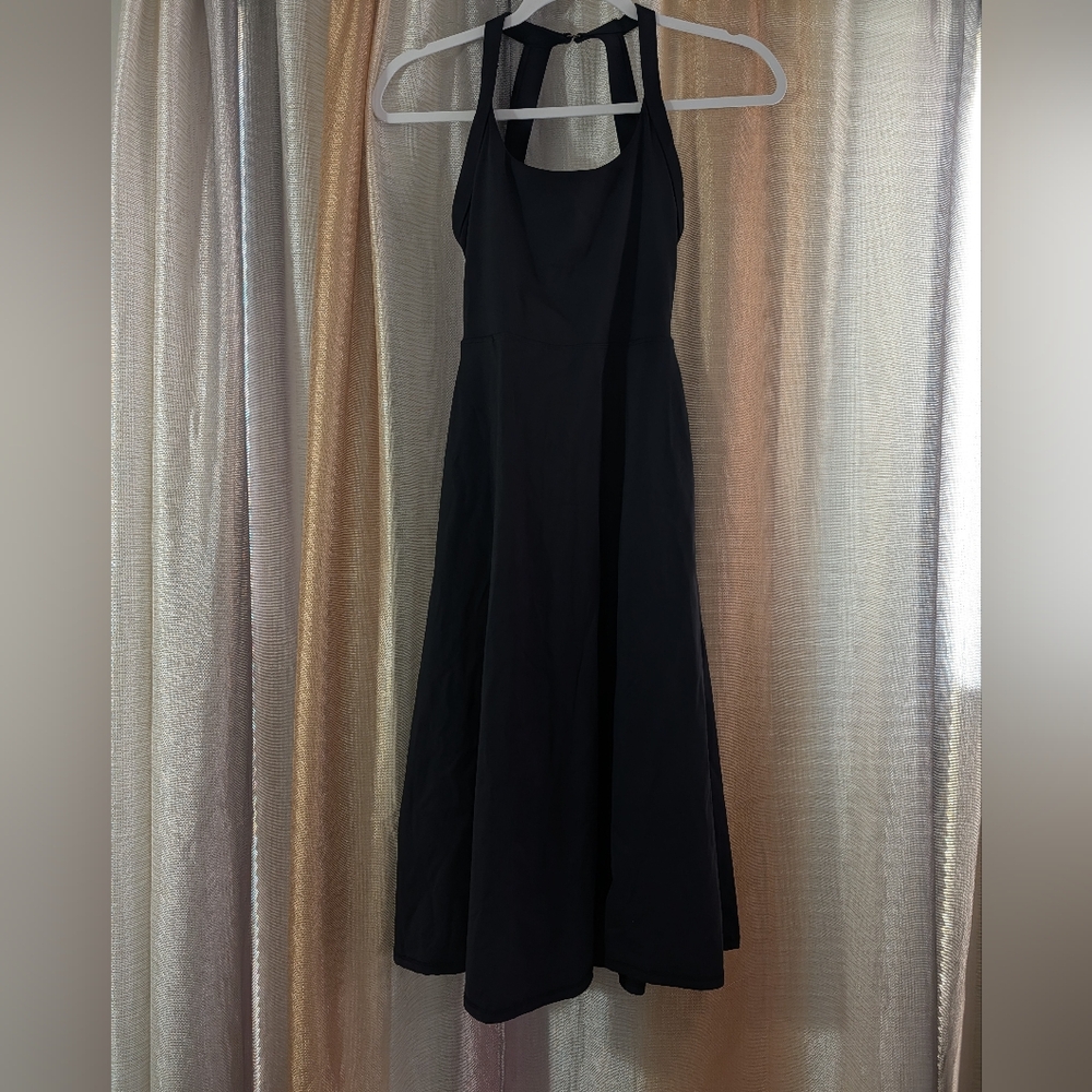 🎉 2 for $20 🎉 Black Activewear Dress With Slit And Cross Back